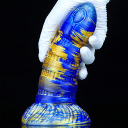 MetallicAnal Gode Torff 16 x 5.8cm Bleu-Doré